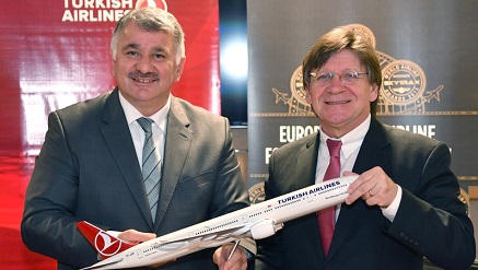 Officials of the two airlines while signing the deal in Turkey.
